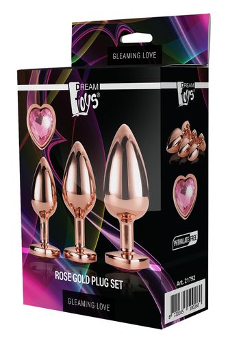 GLEAMING LOVE ROSE GOLD PLUG SET na Arena.pl