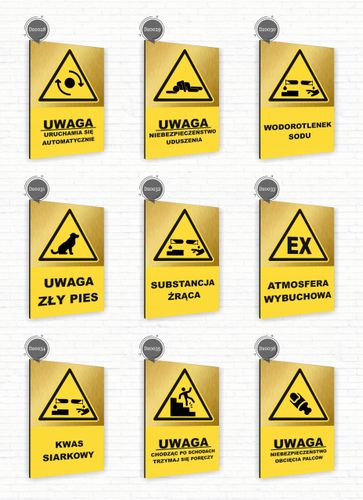 Tabliczka znak informacyjny 40x30 Złota NIE DEPTAĆ TRAWNIKA Nierdzewna na Arena.pl