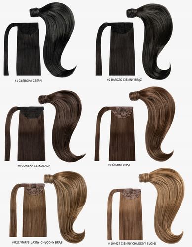 DOCZEPIANY KUCYK 50cm TRESKA ogon koński dopinka kitka 17 KOLORÓW doczepy na Arena.pl