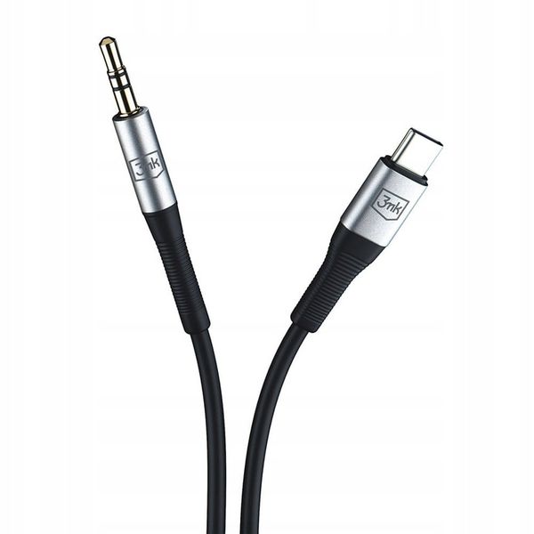 3mk Kabel AUX Cable minijack 3,5 mm - USB C 1 m zdjęcie 3