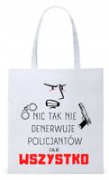 Dla Policjanta Policjantki Torba Eco Biała Shopper Z Nadrukiem Ze Zdjęciem
