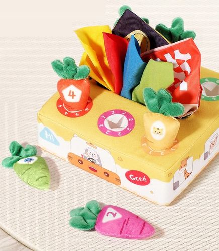 SORTER PUDEŁKO Z CHUSTECZKAMI MARCHEWKI PLUSZOWE MONTESSORI SENSORYCZNE na Arena.pl