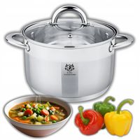 GARNEK STALOWY 1,6L NA INDUKCJE GAZ ze STALI NIERDZEWNEJ SZKLANA