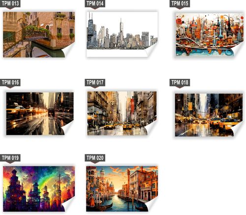 Fototapeta PREMIUM STRUKTURA ZMYWALANA miasto pełne taksówek TAPETA na Arena.pl