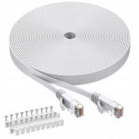 Płaski kabel Ethernet CAT 6 RJ45 | LAN 30M Biały