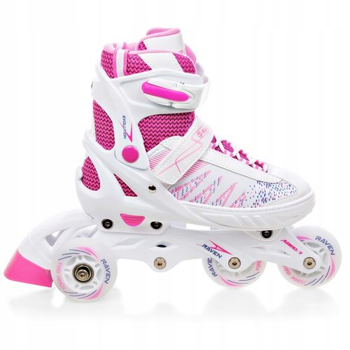 Rolki Wrotki 3w1 Regulowane RAVEN Grace 31-35 LED na Arena.pl