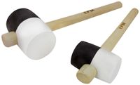 MŁOTEK GUMOWY CZARNO-BIAŁY DREWNIANA RĄCZKA 900G - E-420-4290