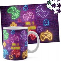 ZESTAW KUBEK + PUZZLE 110EL - GAMER GAMEPAD GAMBLING GRY