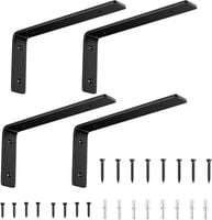 Wsporniki półek narożne 23cm metalowe kątowniki ścienne czarne 4 sztuki