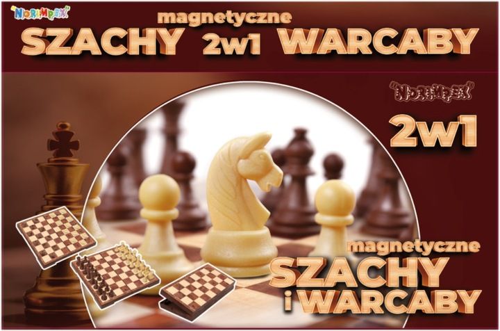 SZACHY WARCABY MAGNETYCZNE KLASYCZNE 2W1 GRA LOGICZNA zdjęcie 2