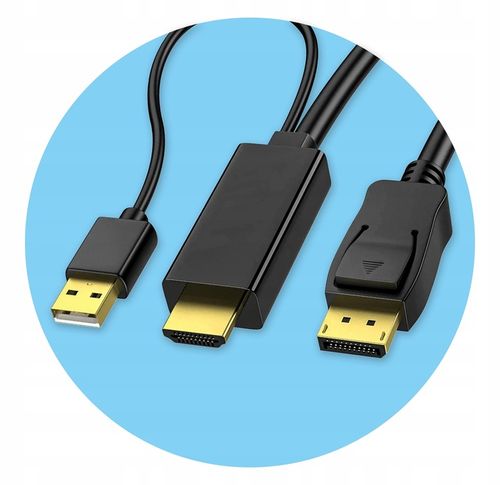 Przewód kabel konwerter z HDMI na DISPLAYPORT DP 4K 60Hz 1,8m Reagle na Arena.pl