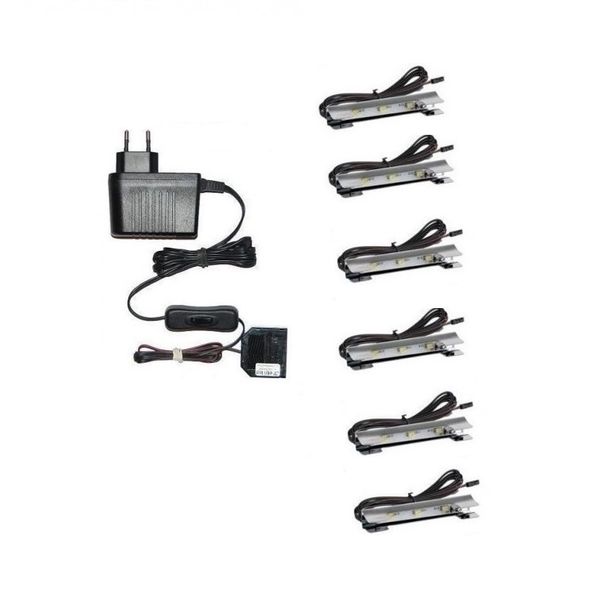 KLIPS LED OŚWIETLENIE SZKLANYCH PÓŁEK ZESTAW ZK-6 zdjęcie 1