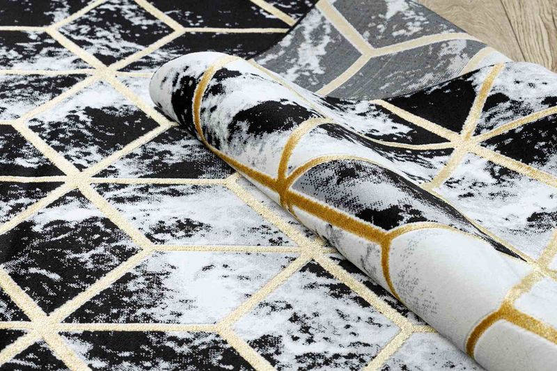 RUG/LU/MOSSE/HEXAGON/BLACK+GREY/70x250 zdjęcie 8
