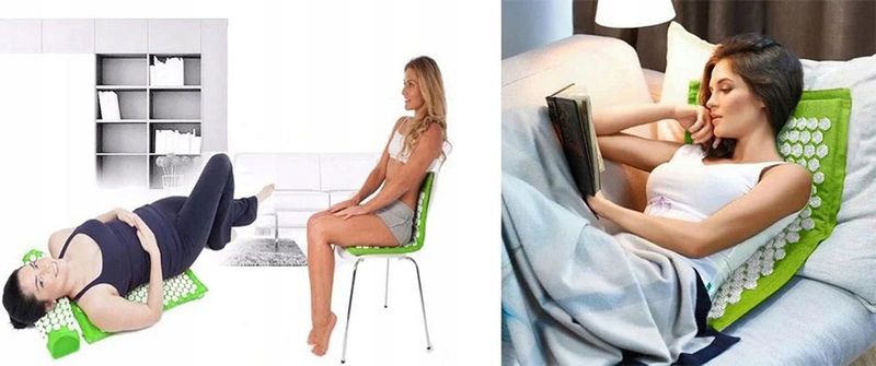 MATA DO AKUPRESURY ZIELONA + PODUSZKA zdjęcie 2