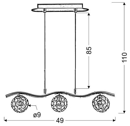 Starlet zwis 3x40W G9 chrom/transparent na Arena.pl