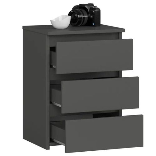 Szafka nocna, STILO, 3 szuflady, 40x35x57, grafit szary, mat | TYLETEGOTU na Arena.pl