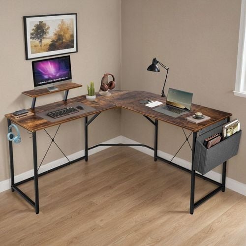 Biurko narożne z nadstawką AMORA RUSTIC na Arena.pl