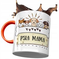 Kubek Pomarańczowy Z Pieskiem Psem Słodki Prezent Z Nadrukiem Ze Zdjęciem