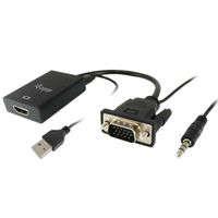 Adapter VGA na HDMI z Audio Equip 119038 Czarny 20 cm