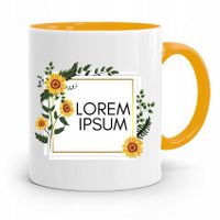 Kubek Żółty Prezent Dla Grafika Lorem Ipsum Z Nadrukiem Ze Zdjęciem