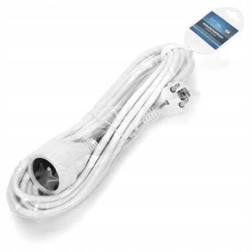 PRZEDŁUŻACZ SIECIOWY JEDNOGNIAZDOWY MOCNY GRUBY KABEL ELEKTRYCZNY 10A 5M na Arena.pl