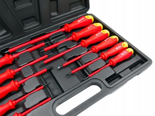 WKRĘTAKI ŚRUBOKRĘTY IZOLOWANE 11 ELEMENTÓW + WALIZKA RĄCZKA SOFT GRIP na Arena.pl