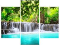 OBRAZ KOLOROWA WODA KOLOROWY WODOSPAD BŁĘKITNA RZEKA