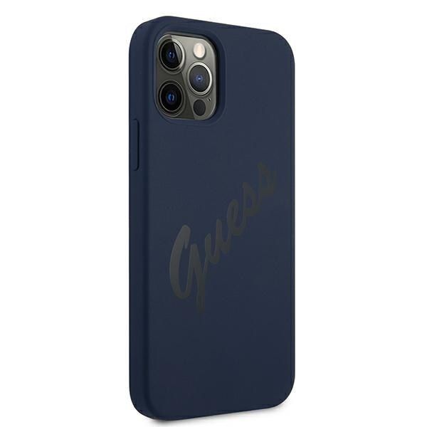 Guess GUHCP12MLSVSBL iPhone 12/12 Pro 6,1" niebieski/blue hardcase Script zdjęcie 4