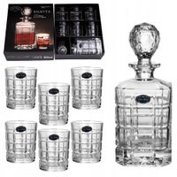 ZESTAW KARAFKA 850 ML I SZKLANKI 300 ML do whisky FESTA ITALIA nowoczesne