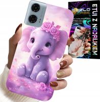 ETUI DO MOTOROLA G24 / G04 - SŁODKI SŁONIK NA RÓŻOWYM TLE CASE +FOLIA