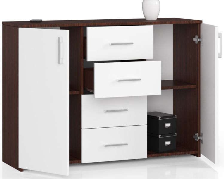KOMODA K 45 110 cm WENGE / BIAŁA zdjęcie 2