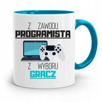 Kubek Błękitny Informatyka Z Zawodu Programista Z Nadrukiem Ze Zdjęciem