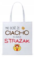 Dla Strażaka Prezent Torba Eco Biała Shopper Z Nadrukiem Ze Zdjęciem
