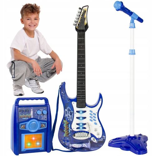 Gitara elektryczna duża dla dzieci Mikrofon Statyw Wzmacniacz Instrument na Arena.pl