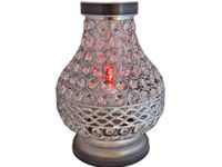 SOLAR SOLARNY FOTOWOLTAICZNY ZNICZ LAMPION NA GRÓB KARAFA VIP SREBRNO-BIAŁA