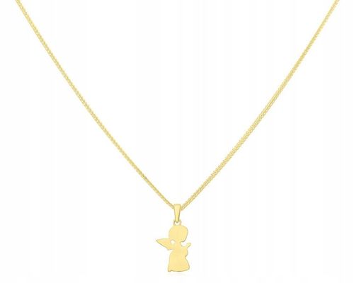 Złota Zawieszka Dla Dziecka Aniołek + Grawer Wisiorek Gładki pr. 585 na Arena.pl