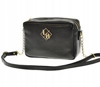 Laura Biaggi - torebka listonoszka czarny groszek błyszczący JS22