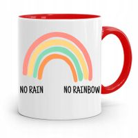 Kubek Czerwony Dzień Dziecka No Rain No Rainbow Z Nadrukiem Ze Zdjęciem