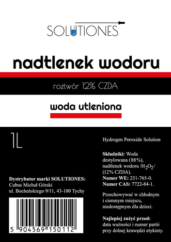 Nadtlenek wodoru 12% woda utleniona 1l Solutiones na Arena.pl