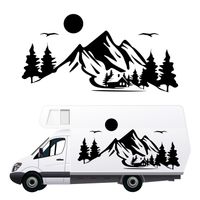 NAKLEJKA NA SAMOCHÓD TERENOWY wodoodporna góry las KAMPER camper 140 cm