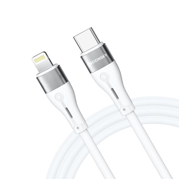 Kabel przewód do iPhone USB-C - Lightning PD 27W 1m biały zdjęcie 4