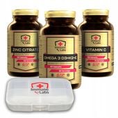 Zestaw Odporność Zdrowie Immune Omega 3 Witamina D3 2000 K2 mk7 Vit C Cynk