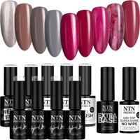 NTN Zestaw 9 kolorów Passion For Love Collection 5g + baza i top GRATIS