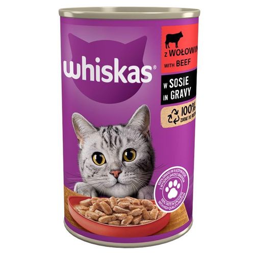 Whiskas Mokra karma dla kotów z wołowiną w sosie 400 g na Arena.pl