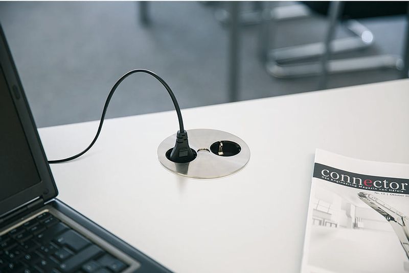 Gniazdo wpuszczane w blat TWIST 2x230V, Biały mat zdjęcie 2