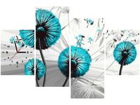 120CM 80CM ZEGAR 4 ELEM DMUCHAWCE TURKUSACH OBRAZ ŚCIENNY