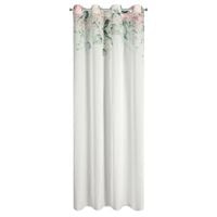 Zasłona na przelotkach z nadrukiem kwiatowym LORA 135X250 biała