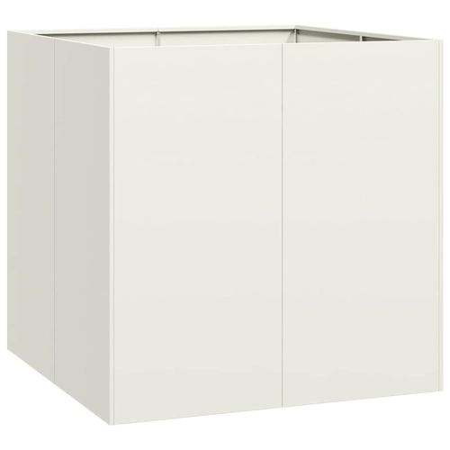 Doniczka Biała 80x80x80 cm Stalowa na Arena.pl