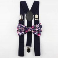 SZELKI męskie i MUCHA męska granatowa w kwiaty