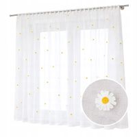 HAFTOWANE STOKROTKI Firana z ETAMINY DO SALONU sypialni kuchni 600x140 taśm